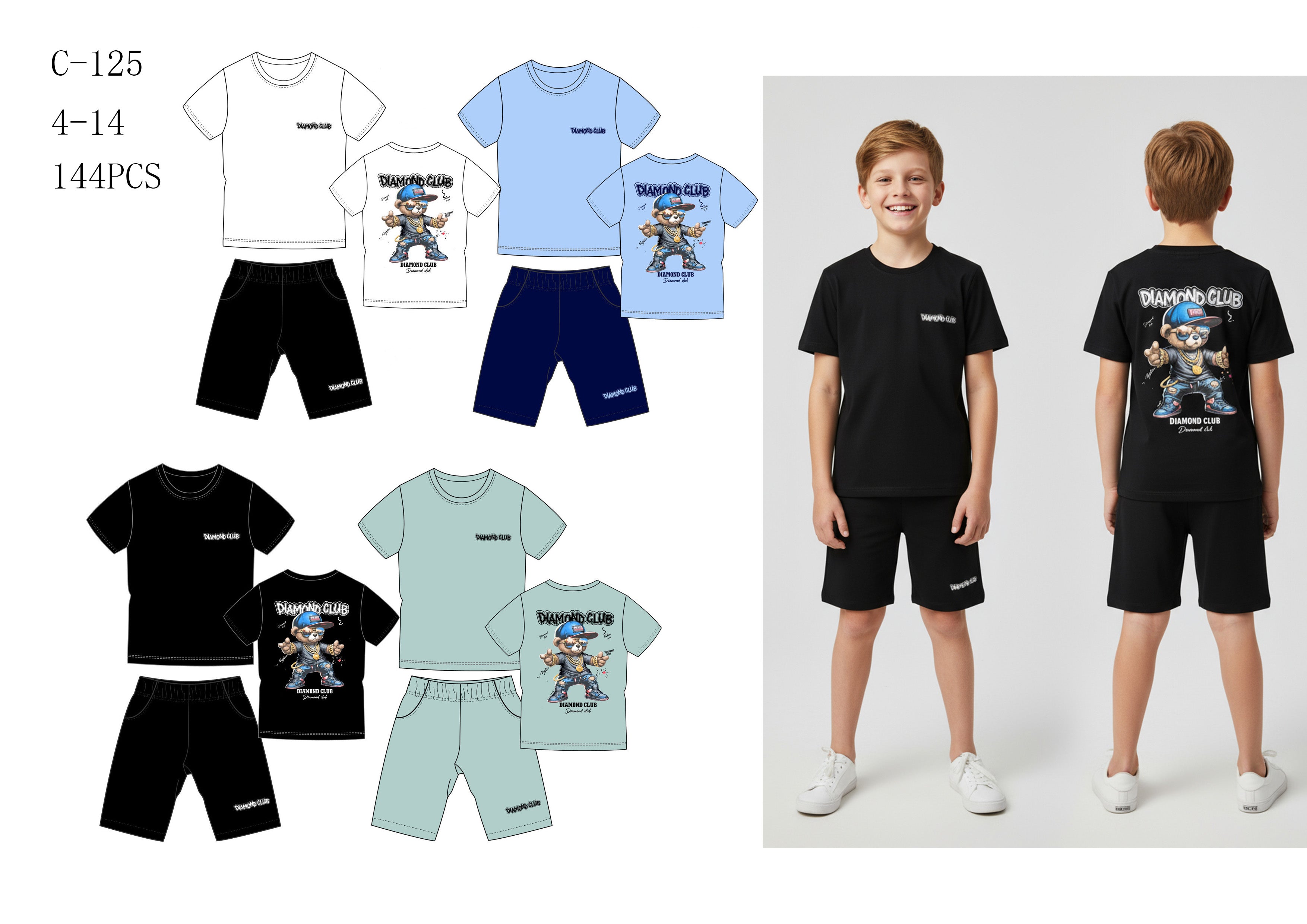 Ensemble Garçon C125 4-14 ans 6€50ht prix unitaire