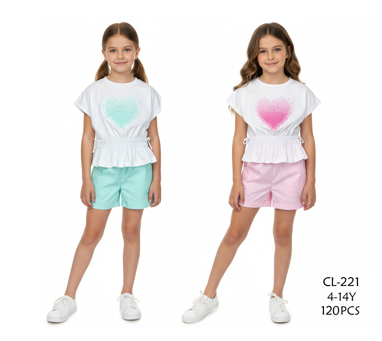 Ensemble fille  CL221 4-14 ans 7€50ht prix unitaire