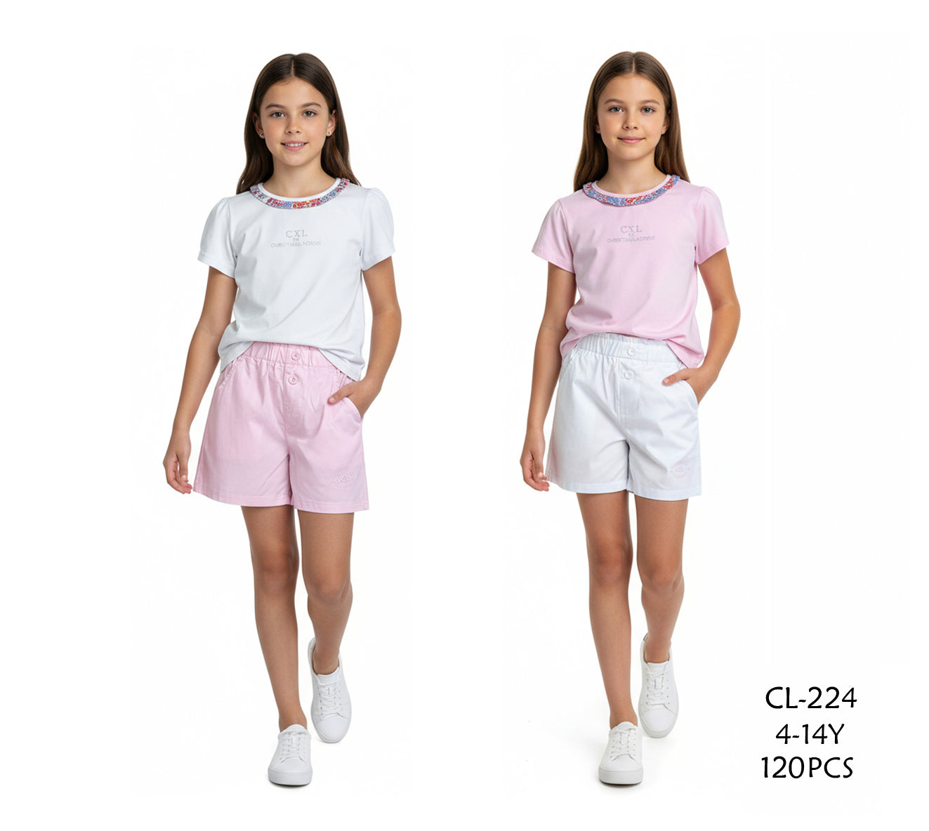 Ensemble fille  CL224 4-14 ans 7€50ht prix unitaire