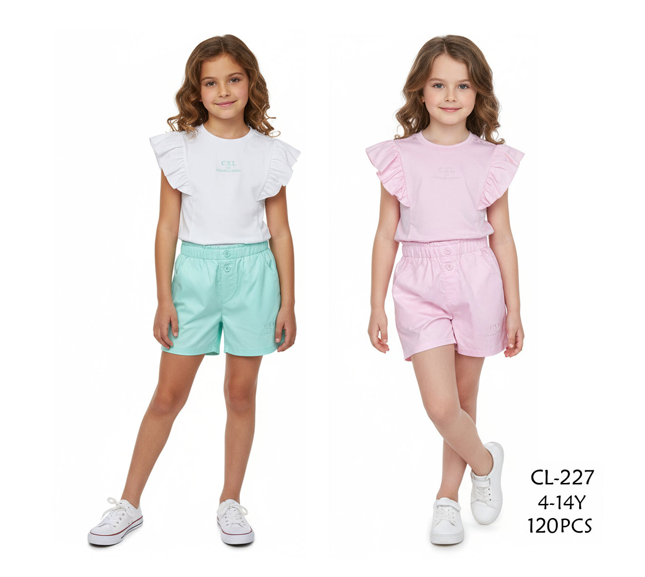 Ensemble fille  CL227 4-14 ans 7€50ht prix unitaire