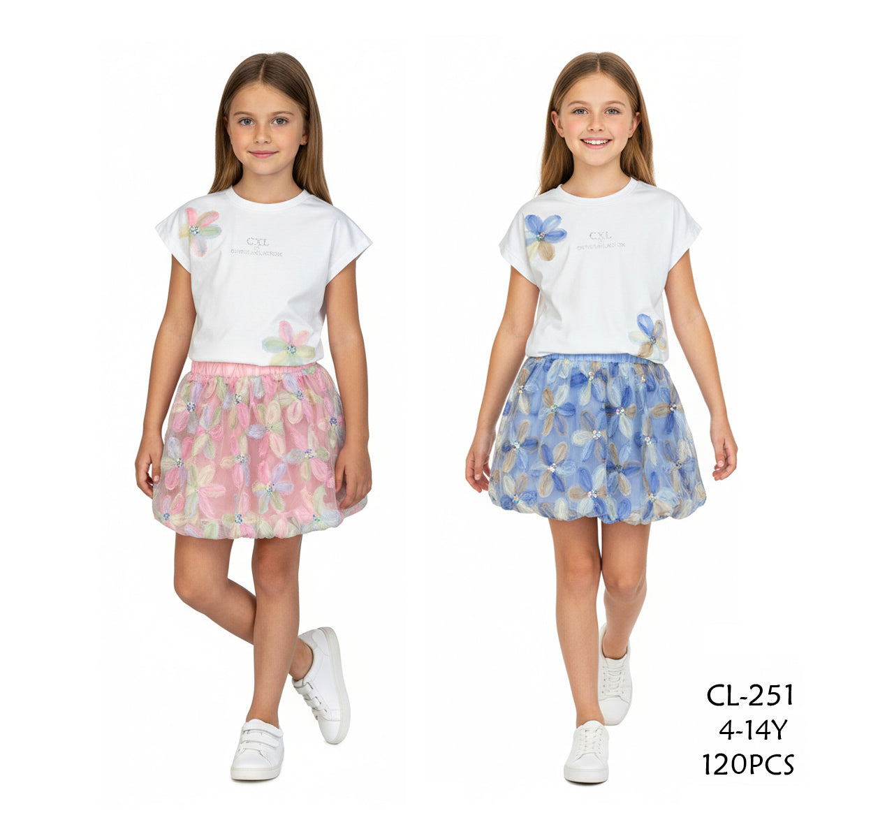 Ensemble fille  CL251 4-14 ans 8€00ht prix unitaire