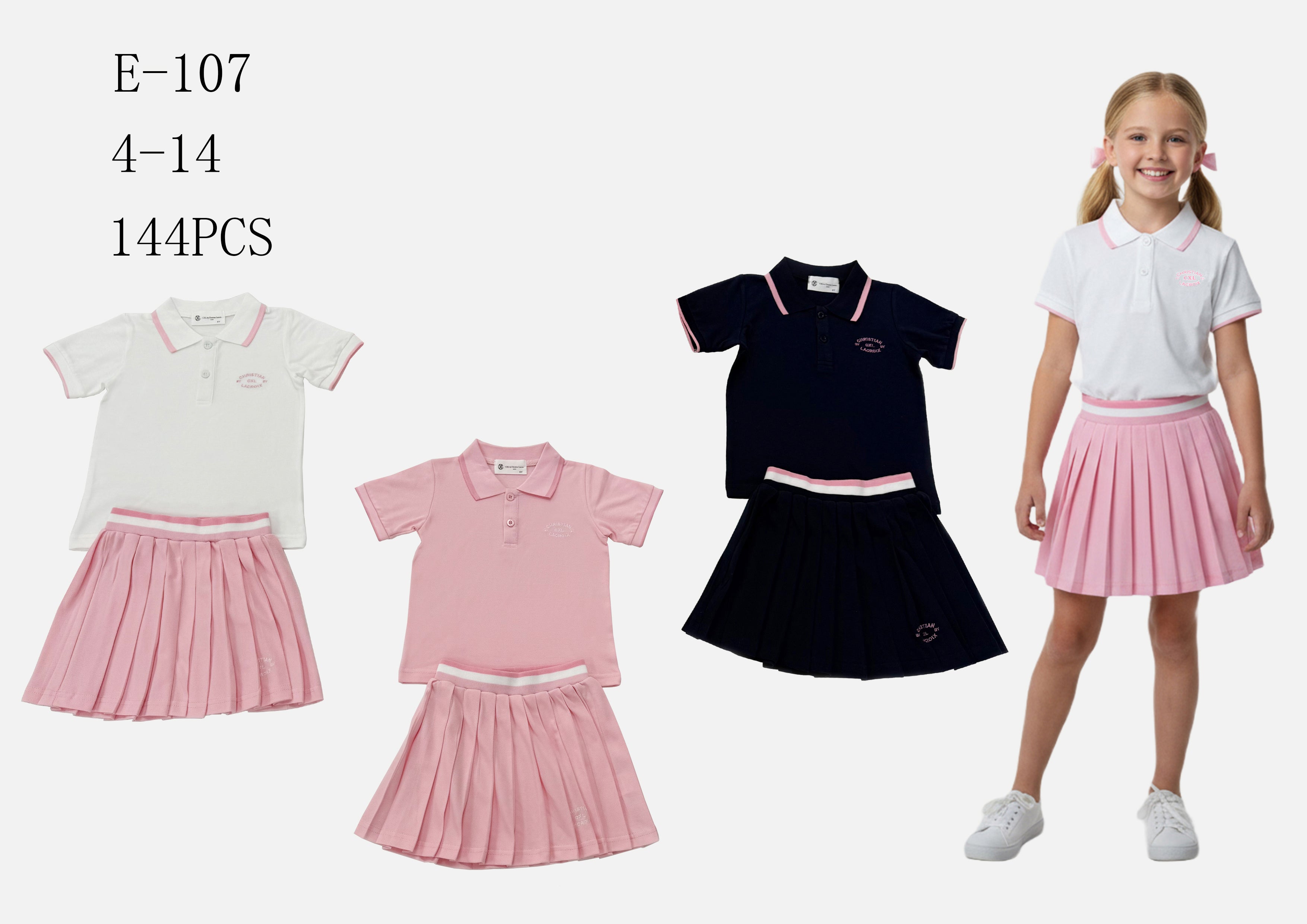 Ensemble fille E107 4-14 ans 9€50ht prix unitaire