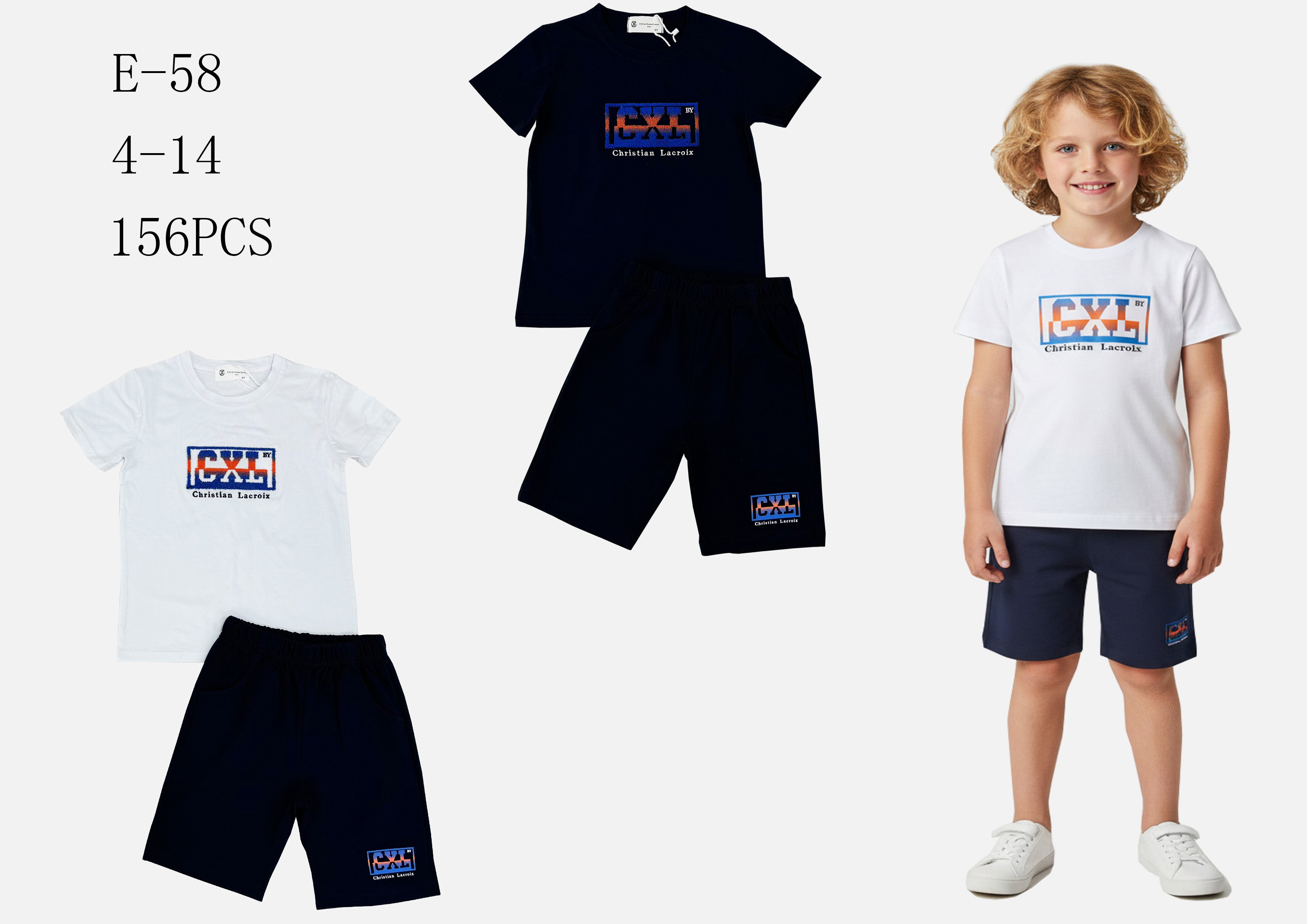 Ensemble garçon E58   4-14ans  7€ ht prix unitaire